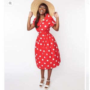 NWT Collectif Red & White Polka
Dot Judy Swing Dress